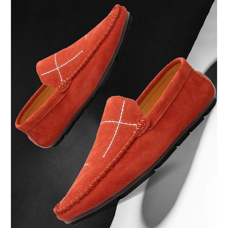 Plus Size 38-47 Leather Men's Shoes Casual Lazy Sli on Shoes for Men Soft Sole Mens Moccasins Casual Shoes ET870 (3)