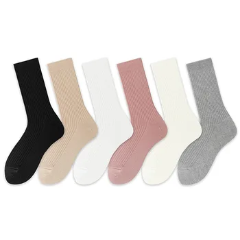 

6pair women fashion Solid colored short socks cotton funny socks female skin colour socks lady girls gift socks