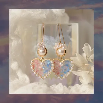 

Fashion Metal Heart earrings pearl contracted Metal hearts girl earrings small fresh Cute Romantic earrings for women jewelry