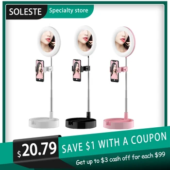 

LED selfies Ring Light with stand fill light desktop beauty light Internet celebrity For Video Makeup Lighting ring lamp 17cm