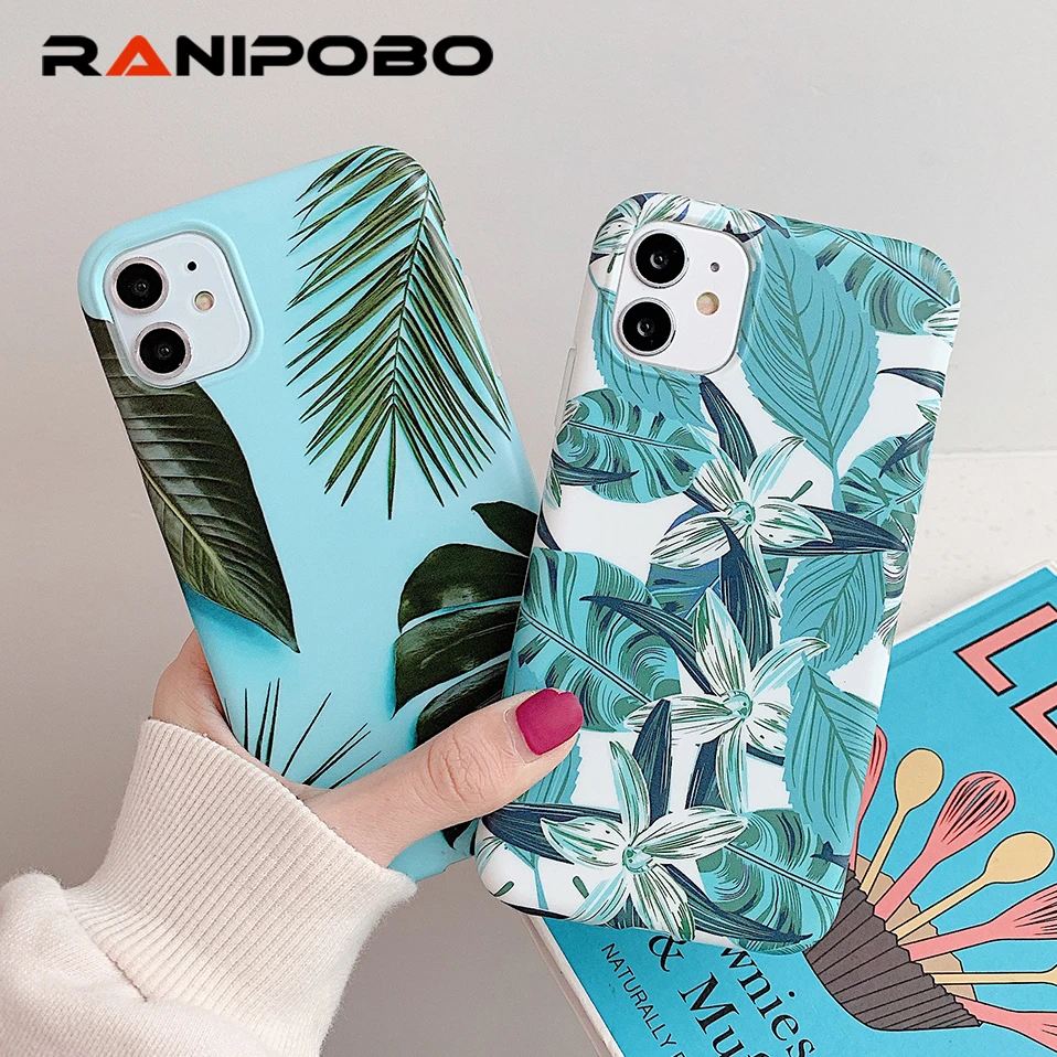 Ranipobo Модный чехол для телефона с банановыми листьями iPhone 11Pro Max XS XR X 6 6S 7 8 Plus Ретро