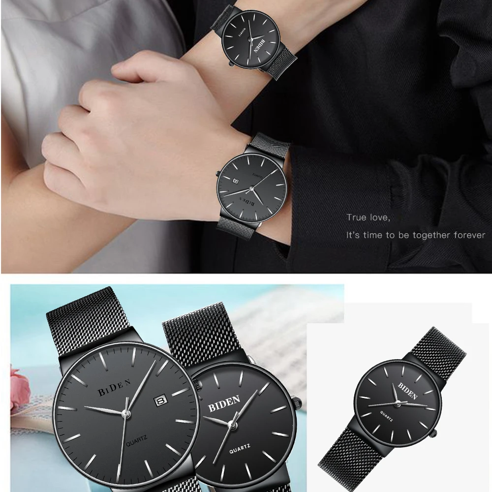 Новые 2 шт модные парные часы для влюбленных часы из нержавеющей стали Кварцевые Мужские Женские наручные часы повседневные женские мужские часы