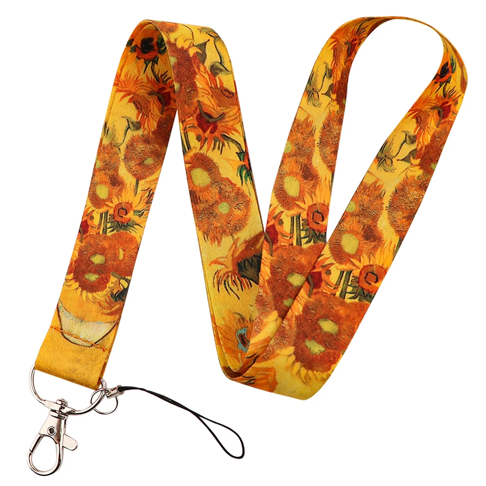 Chic Art-Inspired Lanyard with Badge Holder & Charm Accessories - Perfect