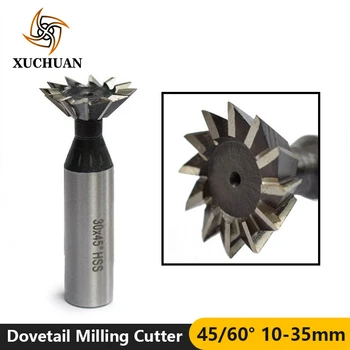 

1pc 45/60 Degrees HSS Dovetail Milling Cutter CNC End Mill Straight Shank CNC Router Bit