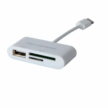 

Hot 3 In 1 USB Card Reader with line Adapter Type C Cable SD Micro SD TF Camera Connection For Macbook Pro Type-C Port