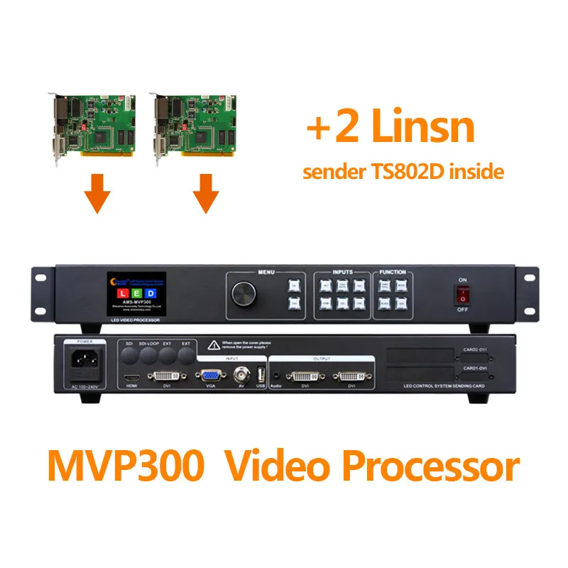 Контроллер светодиодного дисплея mvp300 видеопроцессор с 2 шт. ts802d для p4 hd