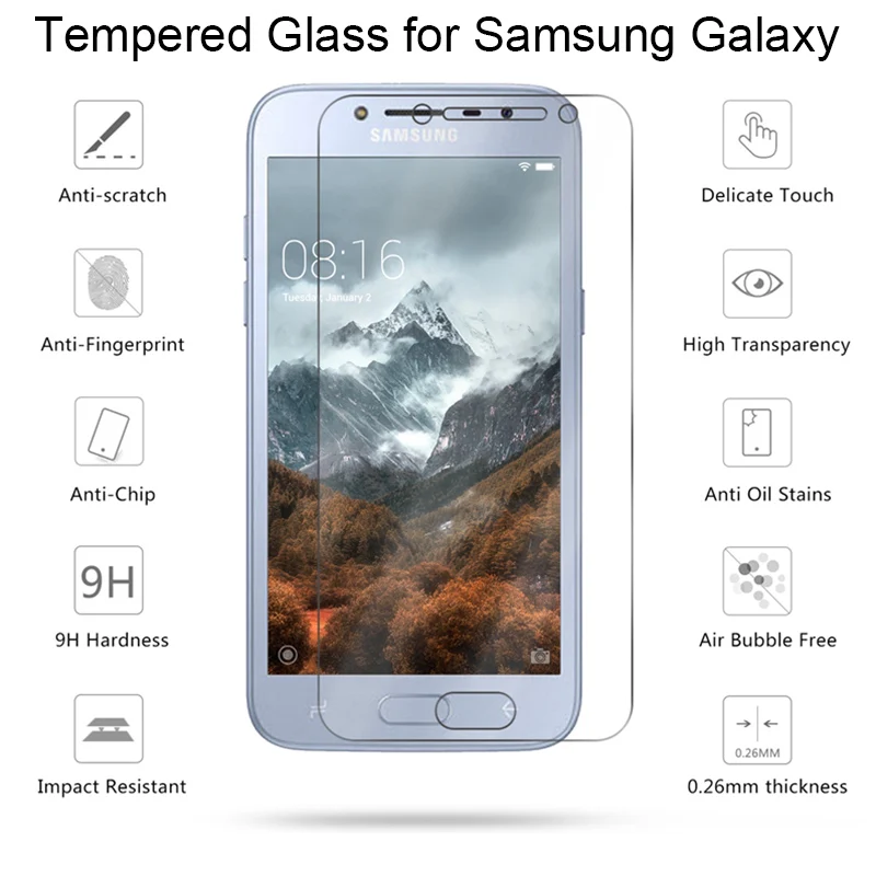 2 шт 9H HD закаленное защитное стекло для samsung Galaxy 10 C9 Pro C8 жесткое Переднее C7C5