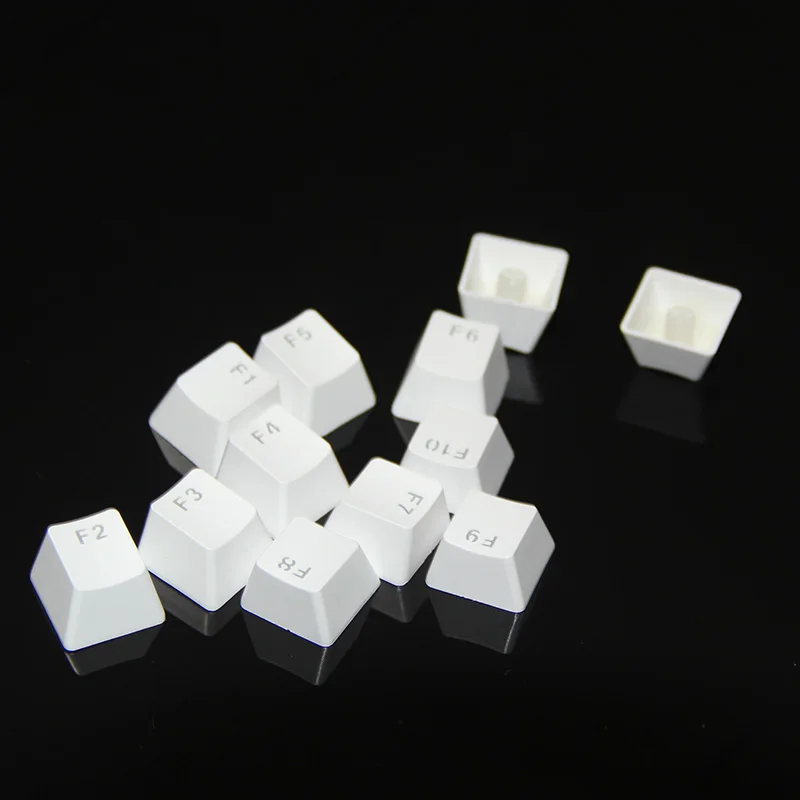 Mechanical Keyboard Keycap Set - DIY Customization, Repair, Replacement, 12pcs/Lot, White and Black, 1U Description Image.This Product Can Be Found With The Tag Names Computer cleaners, Computer Office, Mechanical keyboard