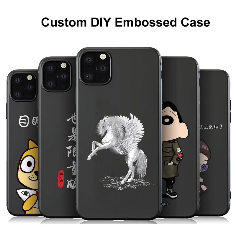 Изготовленный На Заказ рельефный чехол для iPhone 11 Pro Max 11Pro XS XR X 7 8 6 6S Plus DIY 3D мягкий