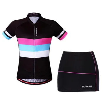 

Women's 4D Gel Padded Cycling Mini Shorts Skirts & Top Short Sleeve Outdoor Quick Dry Riding Bike Skorts Sportswear