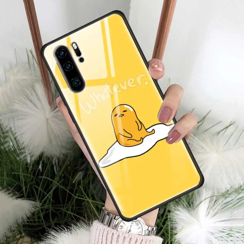 Чехол из закаленного стекла для телефона, чехол для huawei P10 P20 P30 Lite Pro mate 10 20 Lite Pro с мягким краем Gudetama Lazy Egg - Цвет: T19