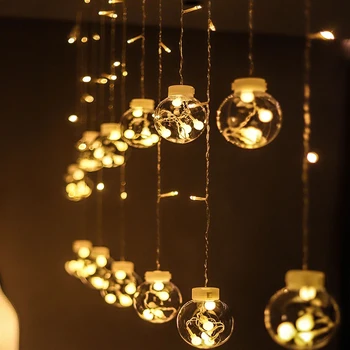 

LED Wish Ball Curtain Lights,22.85Ft/2.5M 138LEDs 8 Modes LED String Lights with Remote Control for Christmas Tree Wedding Party