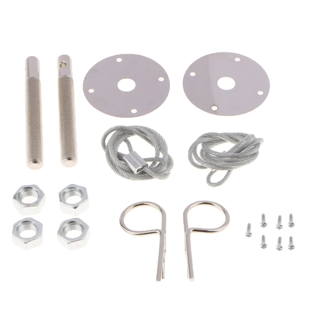 Aluminum Car Engine Hood Locks Pin Style Hood Latch Pin Bonnet Lock Set