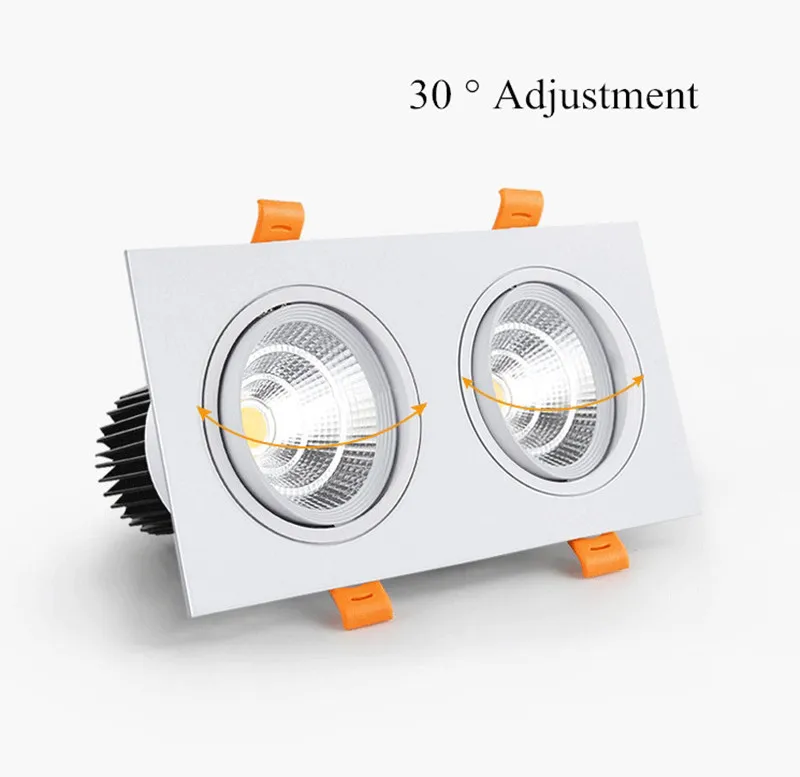 Dimmable high quality LED COB Spotlight Ceiling lamp AC85-265V 14W 18W 24W Aluminum recessed downlights square led panel light