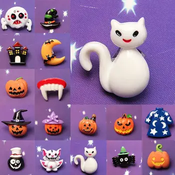 

100Pcs Mix Halloween Pumpkin Ghost Flatback Slime Charms DIY Resin Embellishment U90A