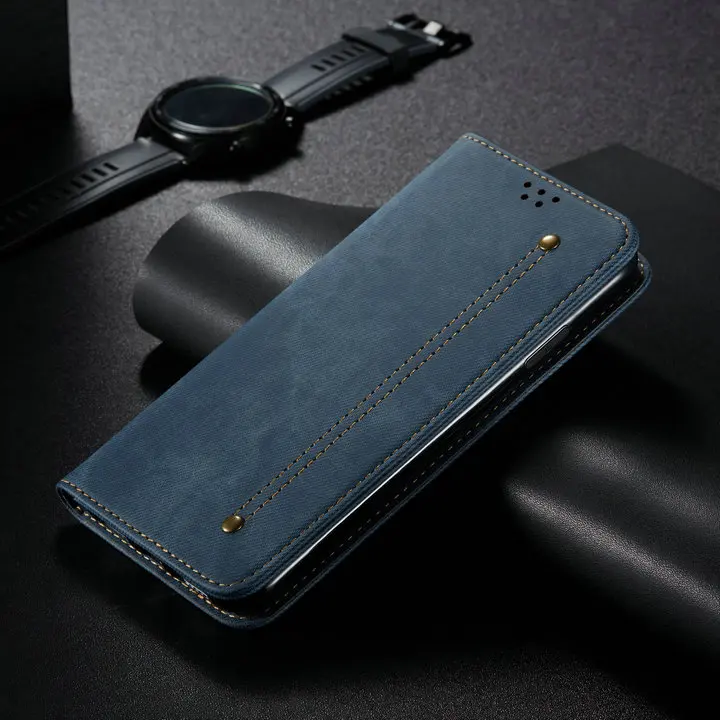 Кожаный ковбойский джинсовый кошелек чехол для mi Xiao mi CC9 чехол Funda Xiaomi mi CC9e чехол твердый флип-чехол для Xiaomi mi CC 9 e 9e Coque - Цвет: Blue case