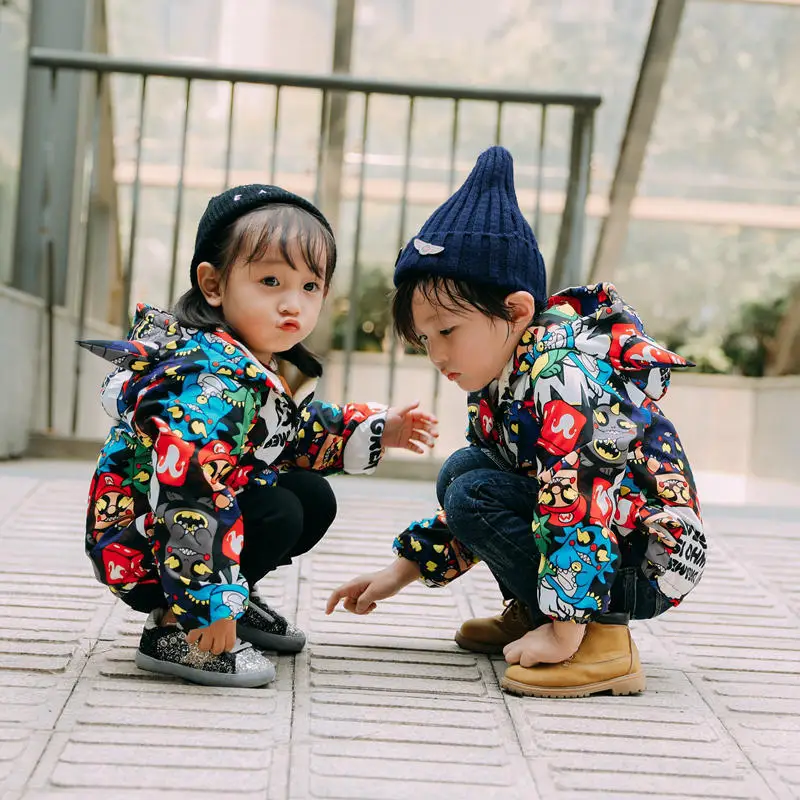 

Men And Women Children Coat Brushed And Thick Autumn And Winter Childrenswear New Style Baby Woolen Cotton Clothes Baseball Unif