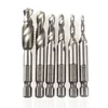 6pcs  1/4 Inch Shank Metric and InchScrew Tap Drill Bits Countersink Deburr Thread Spiral Taps terrajas y machos de roscar ► Photo 1/5