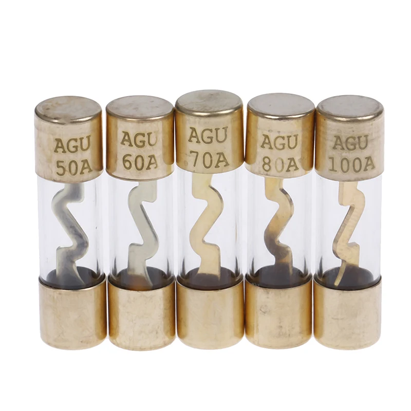 5Pcs Amplifier Gold Plated Glass AGU Fuse Fuses Pack Car Audio AmpFuses AliExpress
