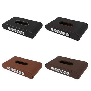 

PU Leather with Parking Number Pater Towel Case Napkin Storage Bag Black Multifunction Car Block Tissue Box Holder