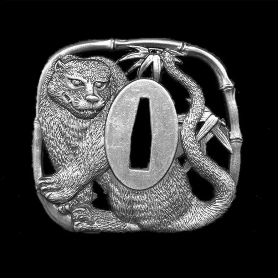 Чудесный тигровый Сплав Tsuba Guard Parts для японского самурайского меча Цуба катаны