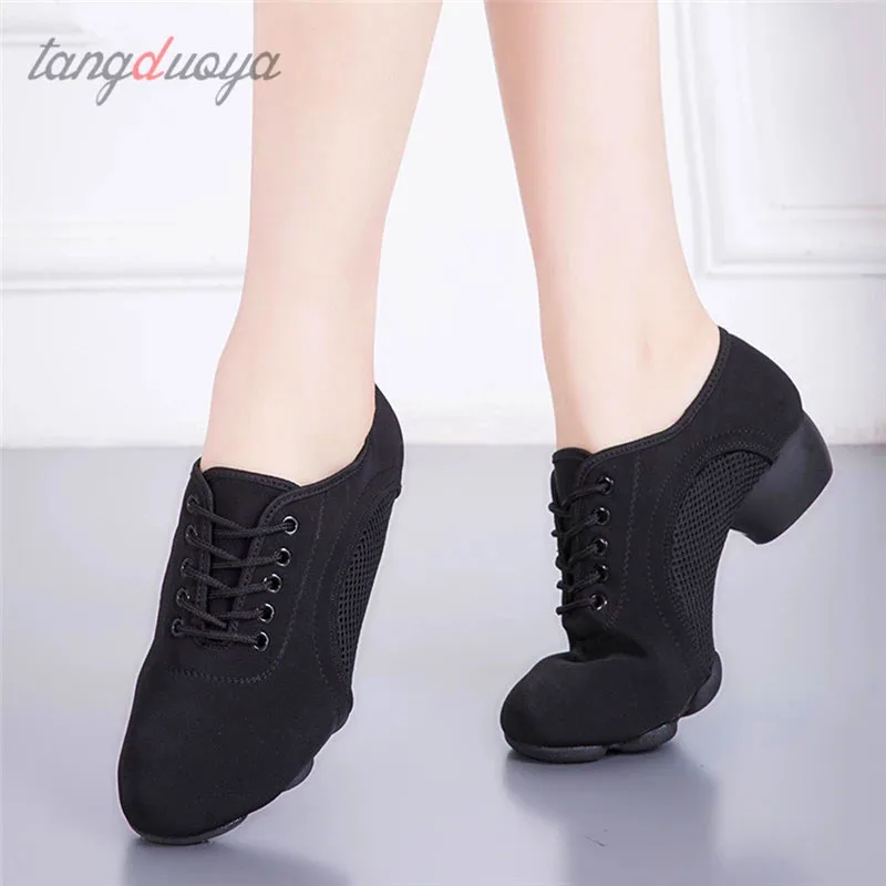 Black Professional Salsa Dance Shoes Men Women Standard Ballroom Tango Latin Teacher Dance Shoes Canvas Jazz Sneakers 3