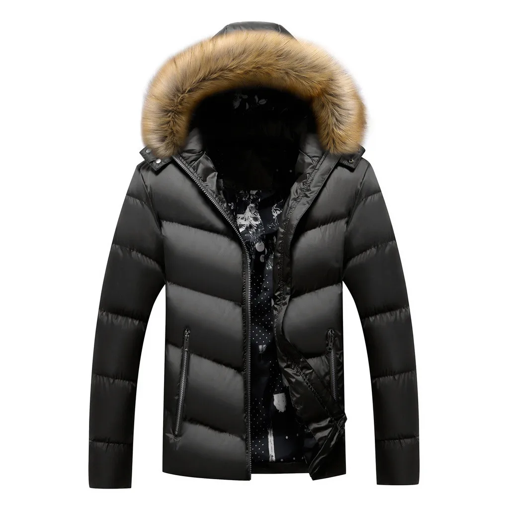Мужская зимняя куртка зимняя повседневная однотонная утепленная толстовка с капюшоном на молнии хлопковая стеганая куртка пальто мужская одежда Новинка