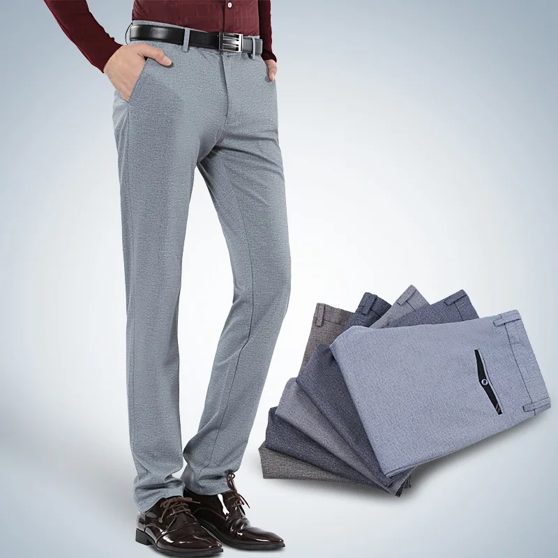 

Business Casual Straight-Leg Trousers Versatile Large Elasticity Casual Pants Men's Casual Pants New Style Middle-aged Elasticit
