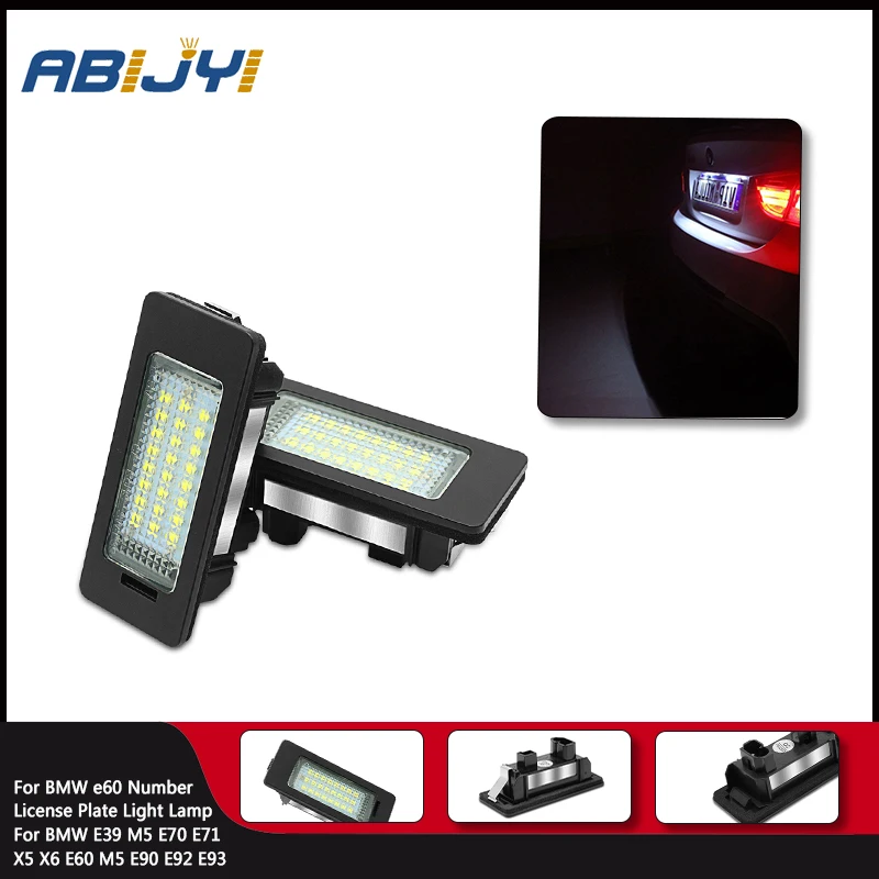 2pcs Car LED Number License Plate Light For BMW E39 M5 E70 E71 X5 X6 E60 E90 E92 E93 M3 E88 E82 Exterior Accessories | Автомобили и