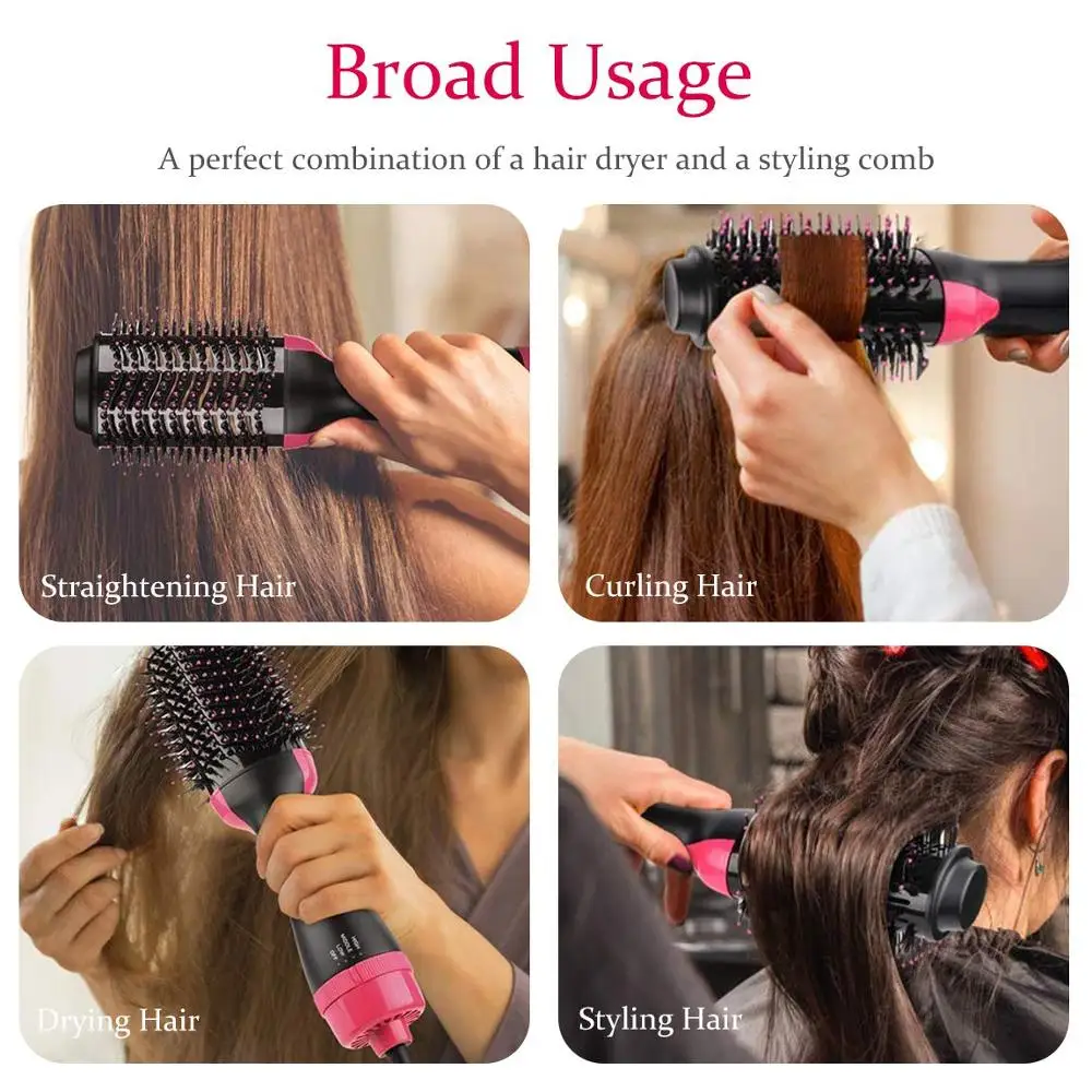 Chignon cepillo secador de pelo de un paso, voluminizador, Alisador,  rizador, peine, Cable giratorio, secador de pelo|Aire caliente cepillos| -  AliExpress