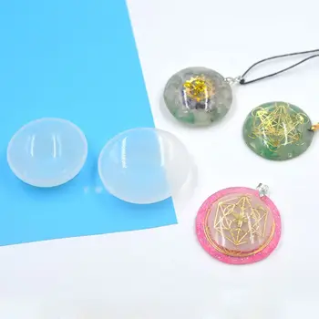 

Flat Half Round Organ Energy Tower Pendant Silicone Resin Mold Jewelry Making