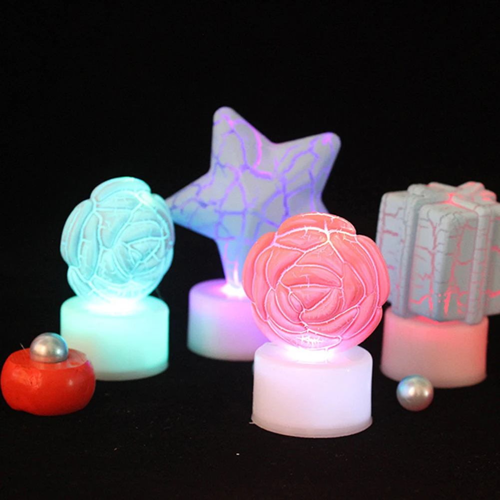 1 шт. светодиодный ночник мини-Роза звезда яйцо трещины мигающий свет Светодиодный Ночник детская игрушка рождественские аксессуары для празднования Хеллоуина