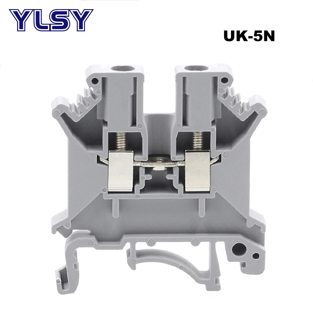 20/50/100 шт Din Rail электрические терминальные блоки UK 5N винт провода терминалы соединителя Bornier латунный