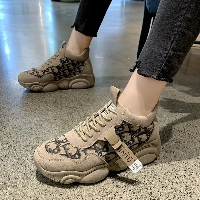 Женские зимние кроссовки на платформе, кроссовки для бега, zapatos de mujer, брендовая Дизайнерская обувь на шнуровке с медведем