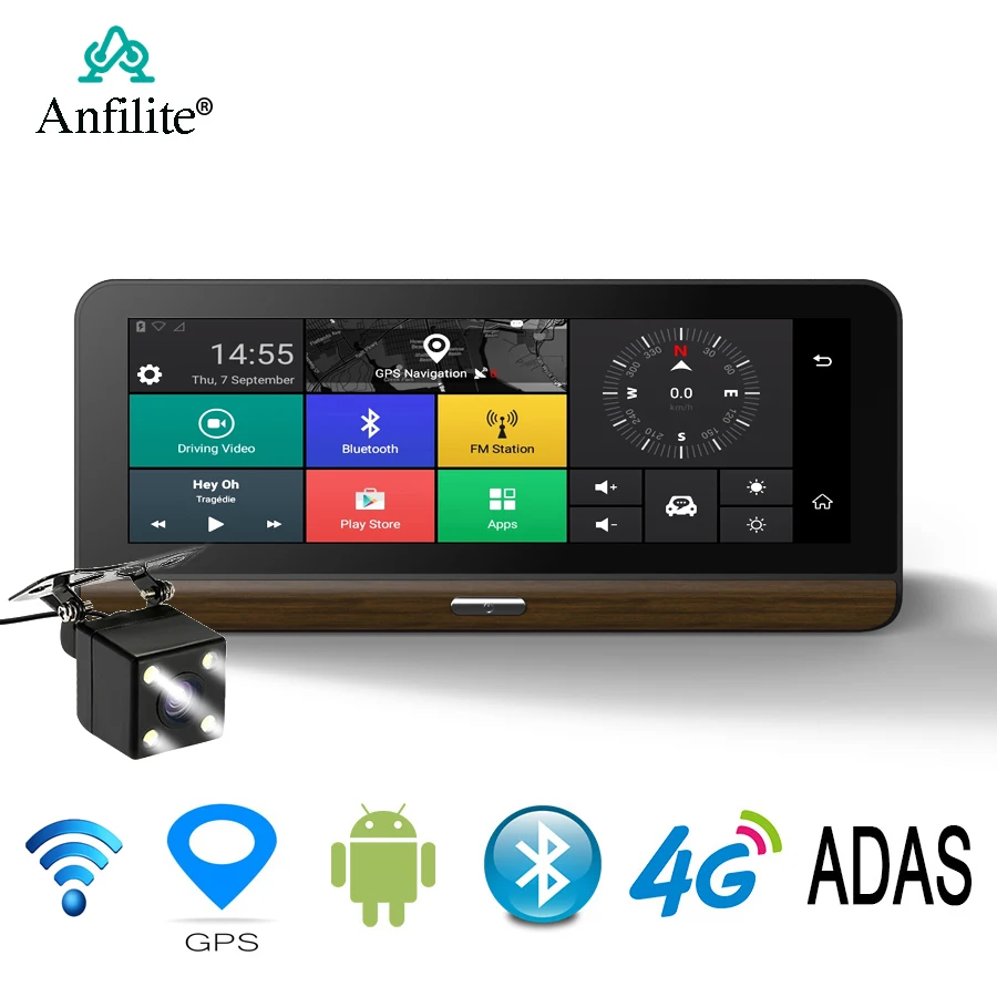 Anfilite 3g/4G Автомобильная dvr камера 7,8 дюймов Android 5,1 gps видеорегистратор регистратор видео регистратор грузовик gps навигация