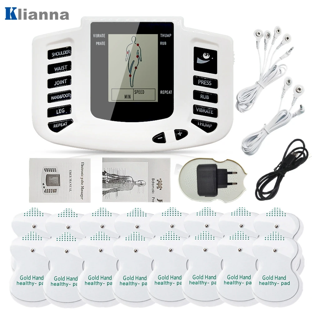 

Klianna Electric Muscle Stimulator EMS Tens Acupuncture Body Massage Body Slimming Neck Massager with Russian/English Button
