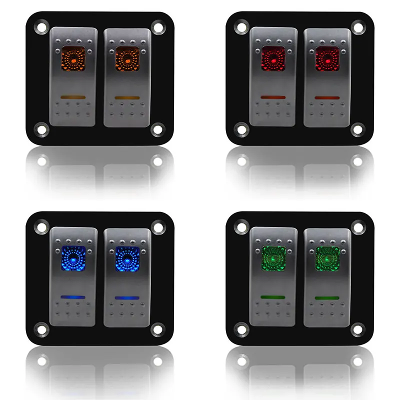 Toggle Switch Car Switch Universal Switch Panel Truck RV Cars 2 Gang