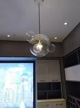 Lamp.led-Light Iron-Glass Bubbles Golden-Chandelier Postmodern Dinning-Room for Foyer