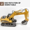 HUINA 1535 1/14 Remote Control Alloy Excavator Engineering Vehicle Series 2.4Ghz 15 Channel Truck Car Model Kids Boys Toys Gifts 2