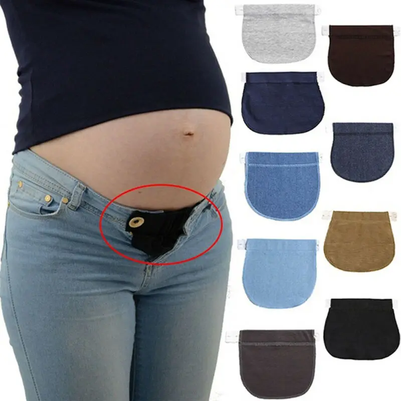 Fajas Embarazo Cintura y Abdomen 4 Botón Extensión Ajustable para Pantalones Ropa Premamá JMITHA Banda Vientre para Mujeres 2 Embarazadas Extensor de Cintura Sin Costura 