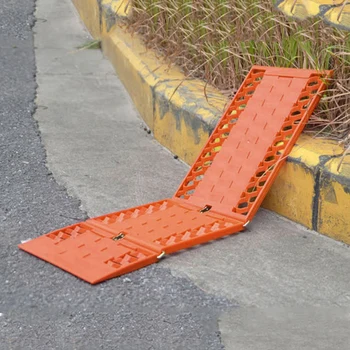 

2Pcs Foldable Car Atv Trucks Tire Recovery Tracks Tool Anti Skid Tyre Ladder Snow Chains Emergency Rescue For Grass And Mud Road