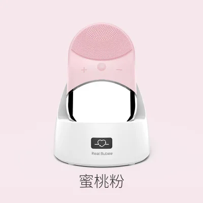 pink Мини-электромассажная щетка для чистки лица звуковая Глубокая чистка лица акустический усилитель водонепроницаемый силиконовый Очищающий Инструмент подарок - Цвет: pink