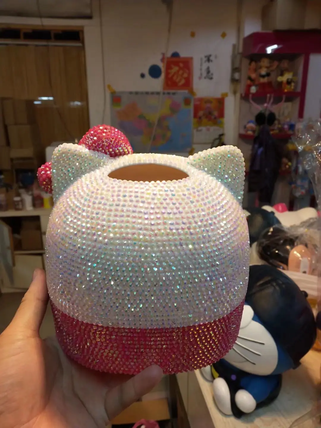 Алмазный мультяшный милый держатель салфеток, Коробка hello kitty, изысканный объемный модельный держатель для салфеток, чехол для салфеток
