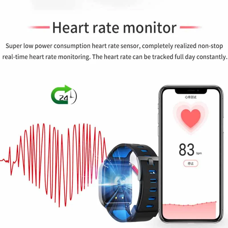 Kcondicee смарт-браслет с монитором сердечного ритма артериального давления IP68 фитнес-трекер Wrisatband Смарт-часы для мужчин и женщин