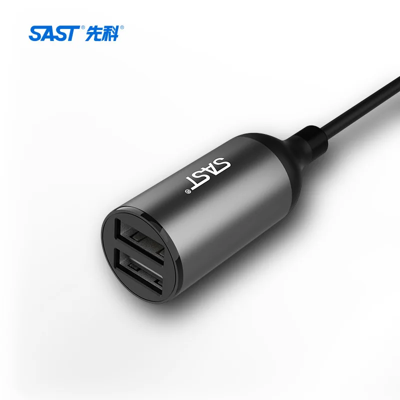 Автомобильные принадлежности, автомобильное зарядное устройство, двойной USB Быстрый-передний и задний сиденья, задний удлинитель, 2 порта для зарядки
