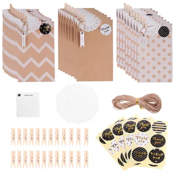 

1 Set Kraft Paper Bag Party Gift Packing Bag Baking Sticker for Home Baking Party