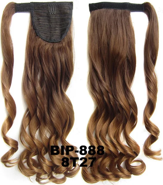 jeedou Ponytail Wavy Hair Black Color Wrap Around Ponytail Extensions Synthetic Hair Ribbon Trend Undone and Messy