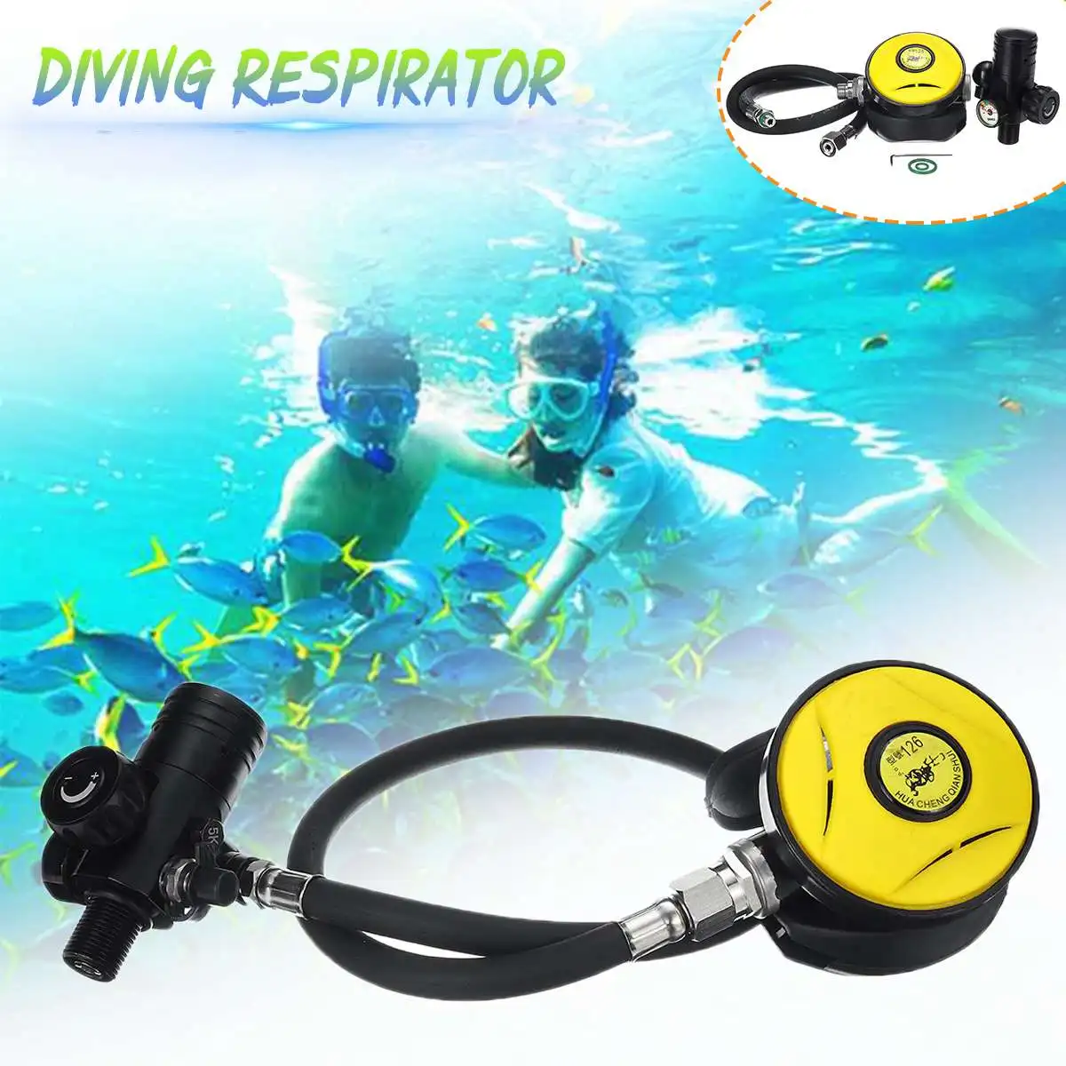 

SMACO 360 Degree Rotary Breathing Valve for Scuba Oxygen Cylinder Diving Air Tank Diving Equipment Respirator w/Pressure Gauge