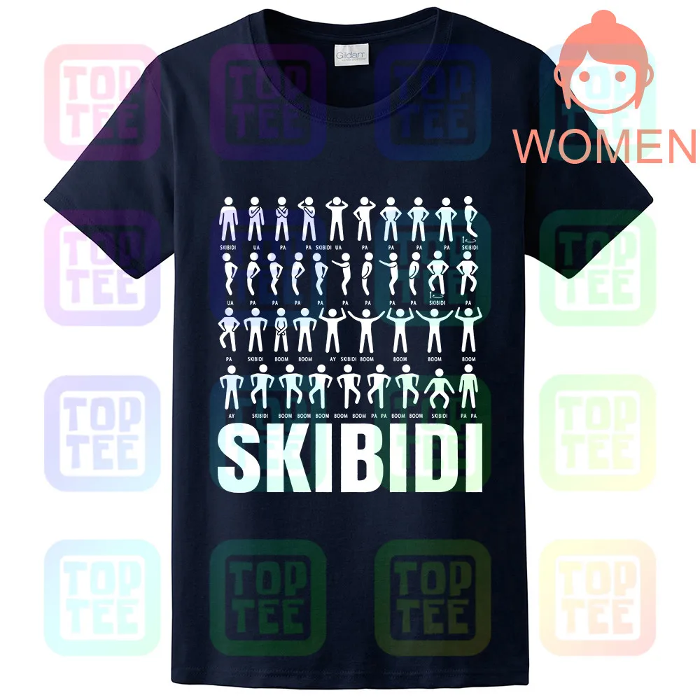 Одежда для маленьких и больших SKIBIDI танцевальный вызов неофициальных взрослых Футболка - Цвет: Women-Navy