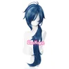 Genshin Impact Kaeya Cosplay Men 80cm Long Ink-Blue Wig Cosplay Anime Cosplay Wigs Heat Resistant Synthetic Wigs Halloween ► Photo 2/4